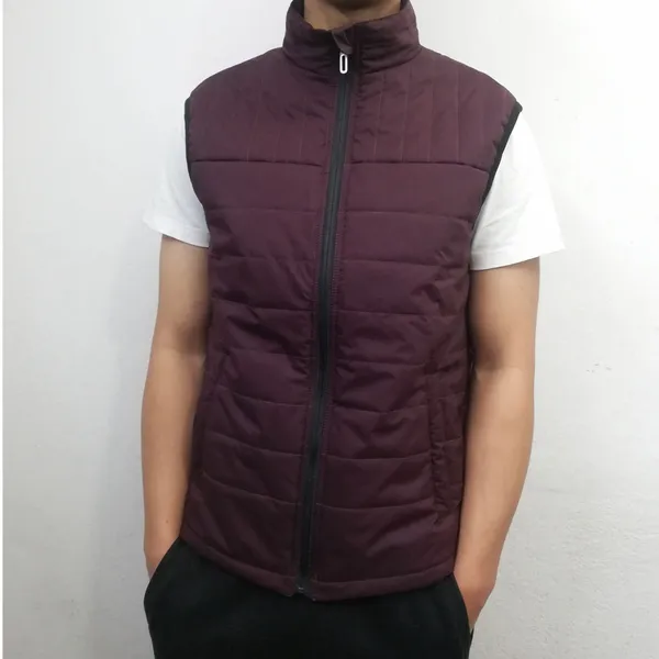 Ap Wear Light Weighted Men Sleeveless Padded Jacket- Maroon